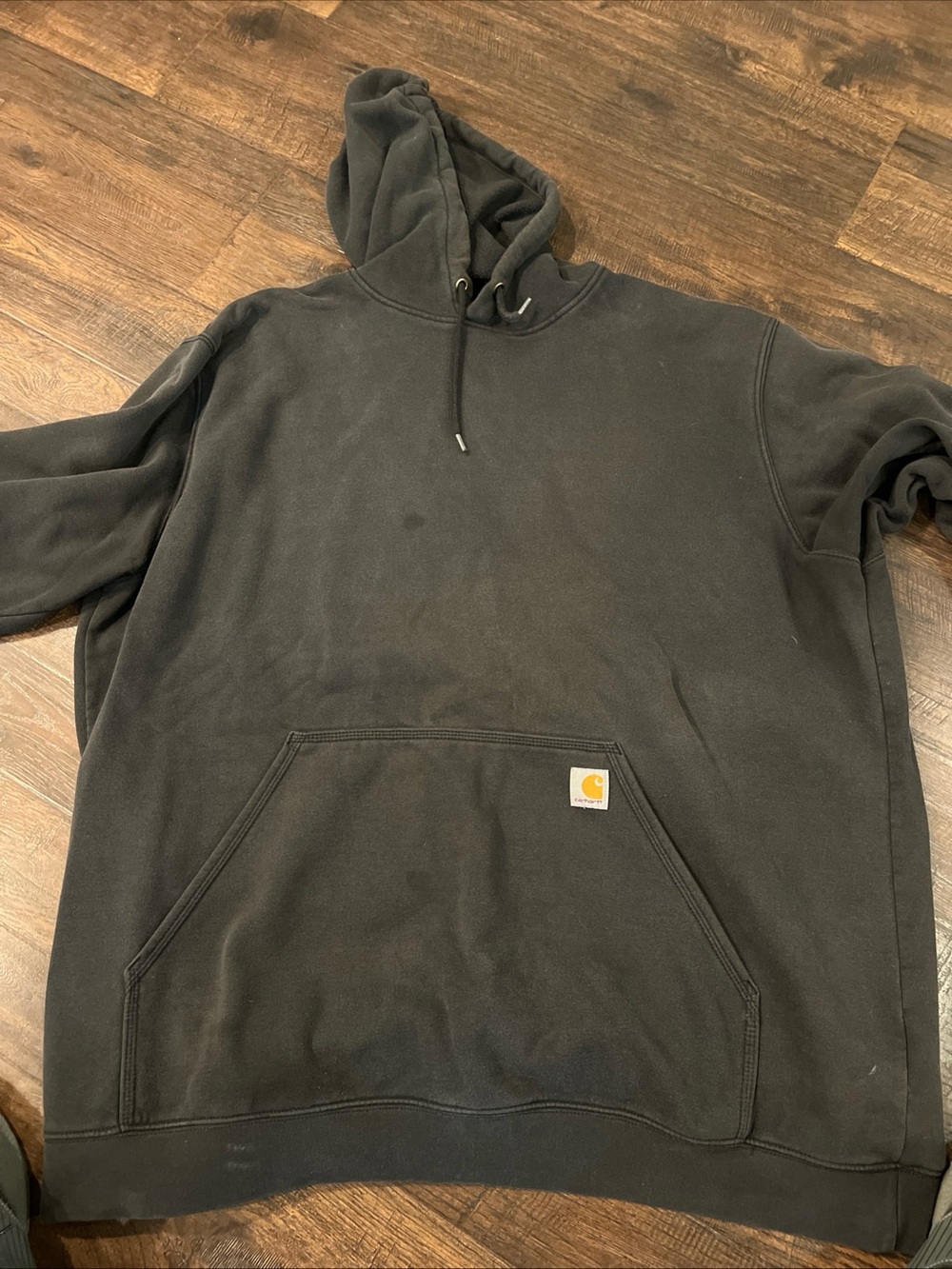Carhartt Black Pullover Hooded Sweatshirt with Logo Patch